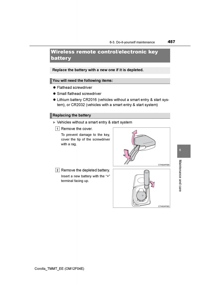 Toyota Corolla XI 11 E160 owners manual / page 457