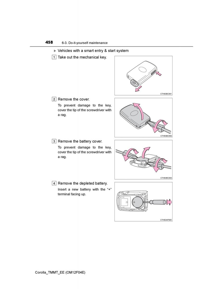 Toyota Corolla XI 11 E160 owners manual / page 458