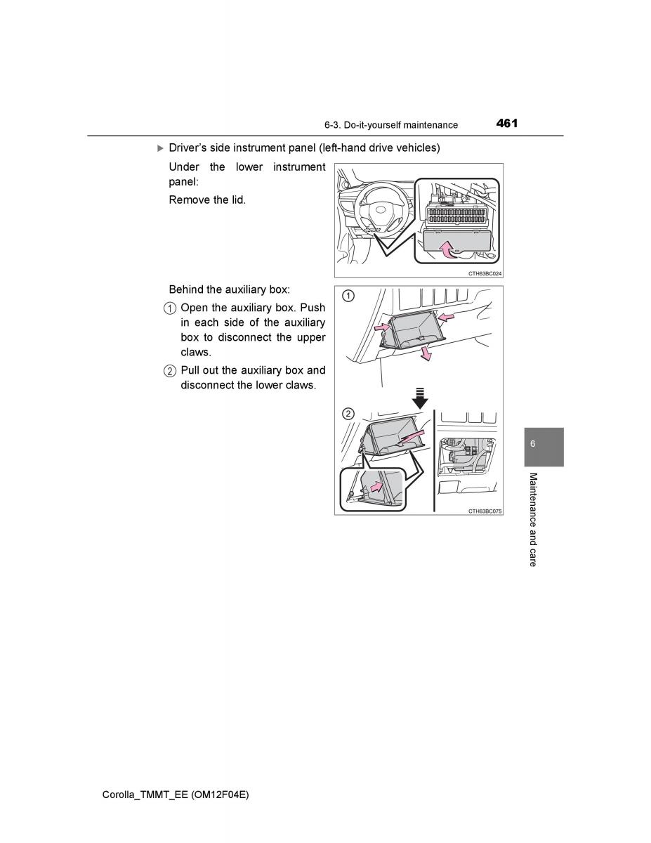 Toyota Corolla XI 11 E160 owners manual / page 461