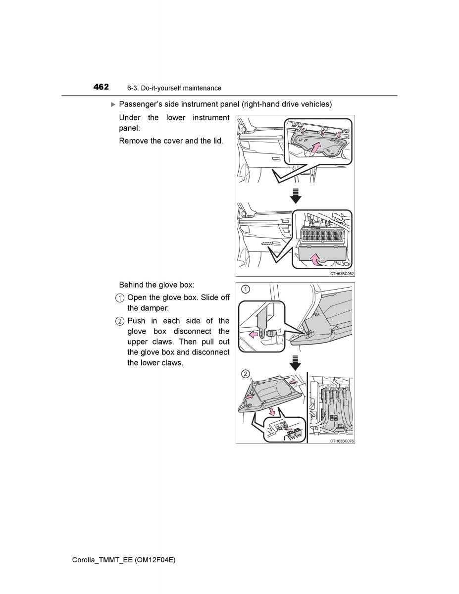 Toyota Corolla XI 11 E160 owners manual / page 462