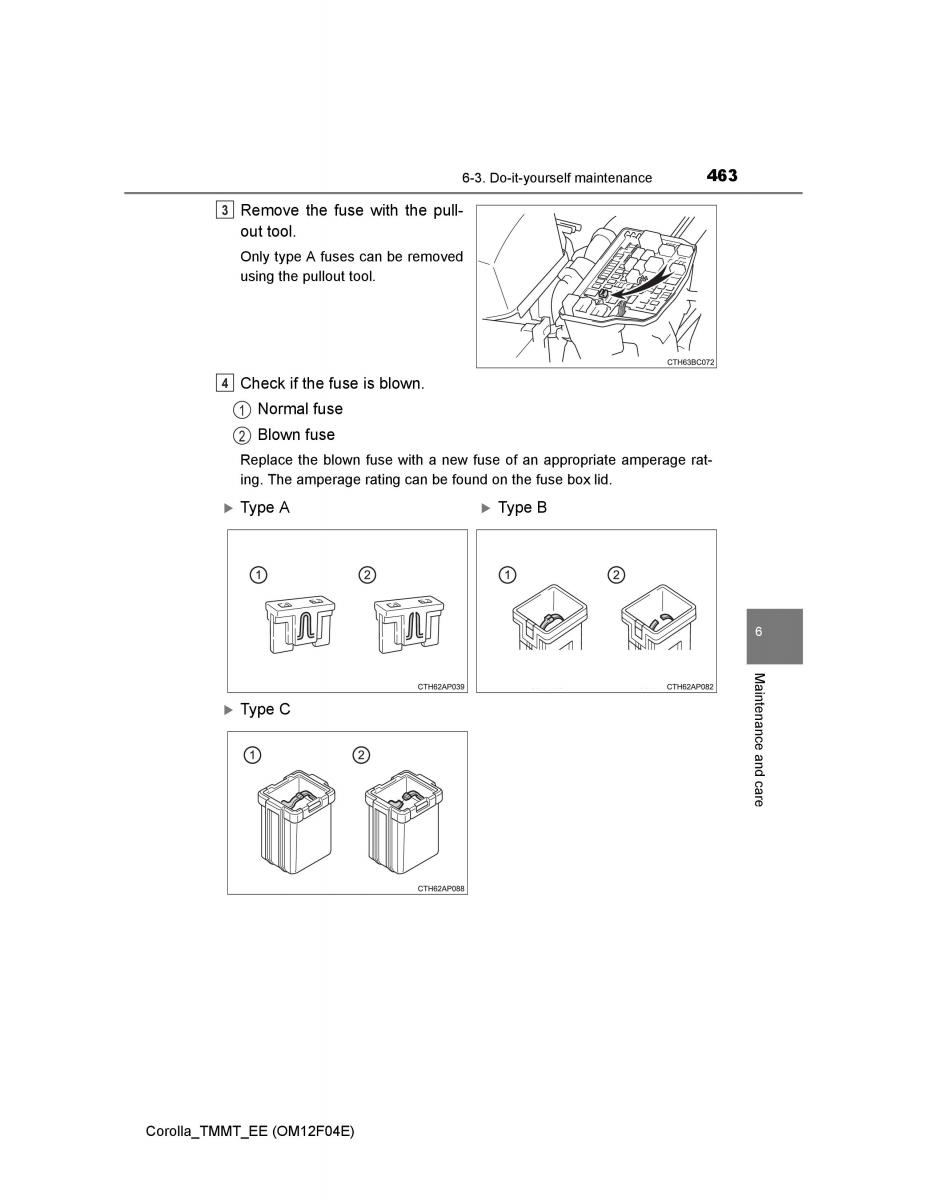 Toyota Corolla XI 11 E160 owners manual / page 463