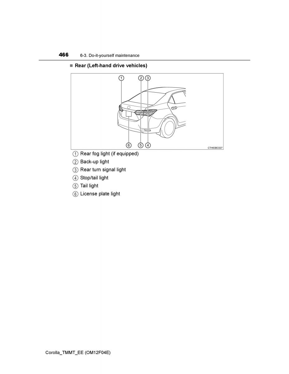 Toyota Corolla XI 11 E160 owners manual / page 466