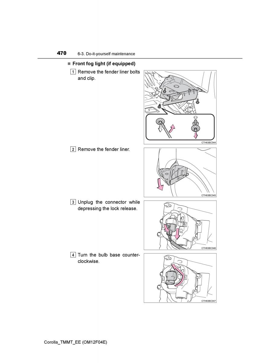 Toyota Corolla XI 11 E160 owners manual / page 470