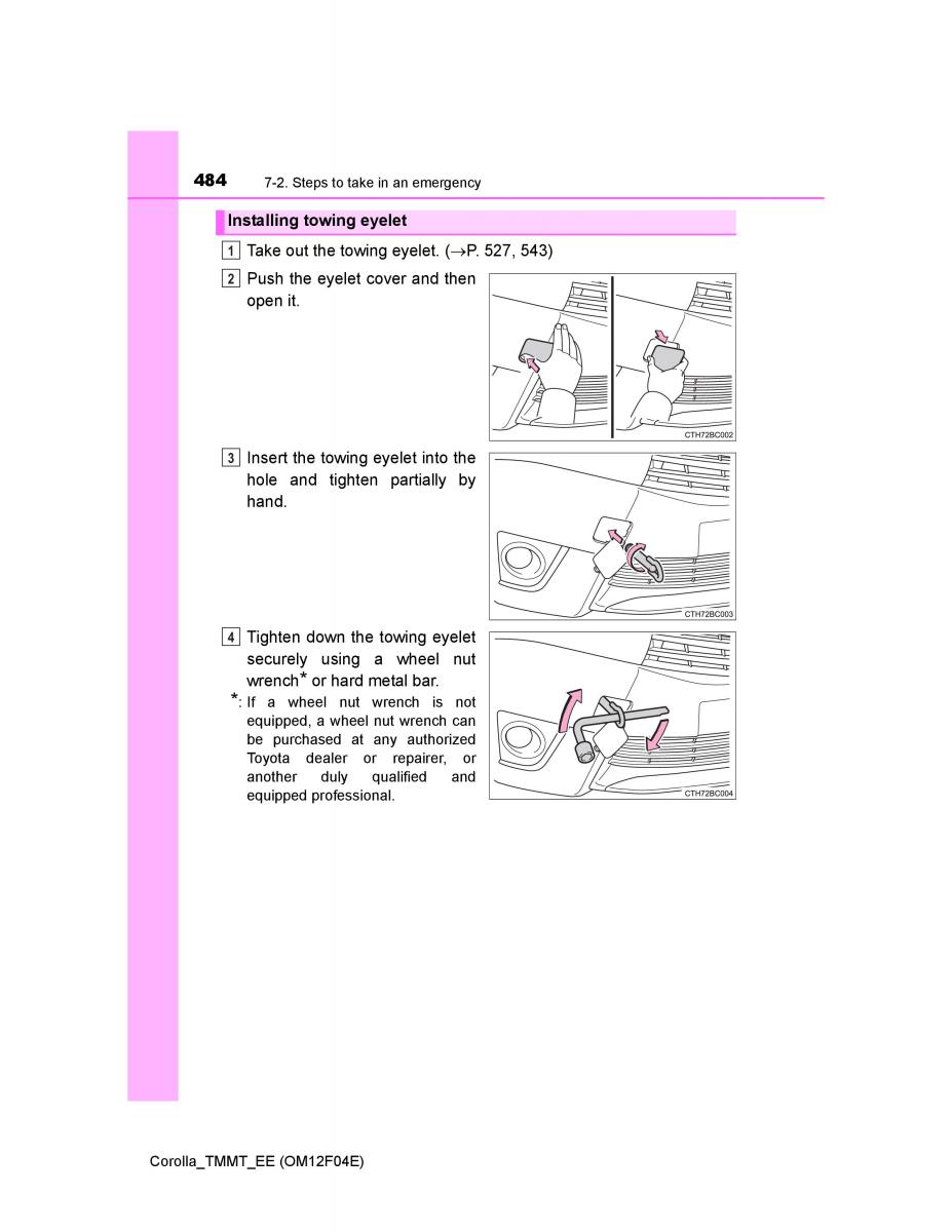 Toyota Corolla XI 11 E160 owners manual / page 484