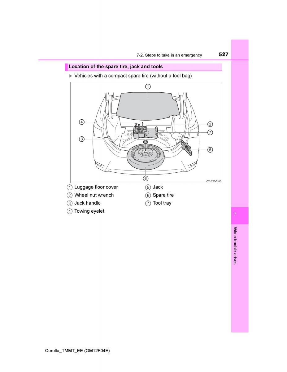 Toyota Corolla XI 11 E160 owners manual / page 527