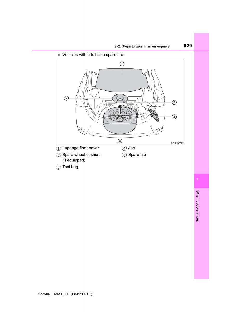 Toyota Corolla XI 11 E160 owners manual / page 529