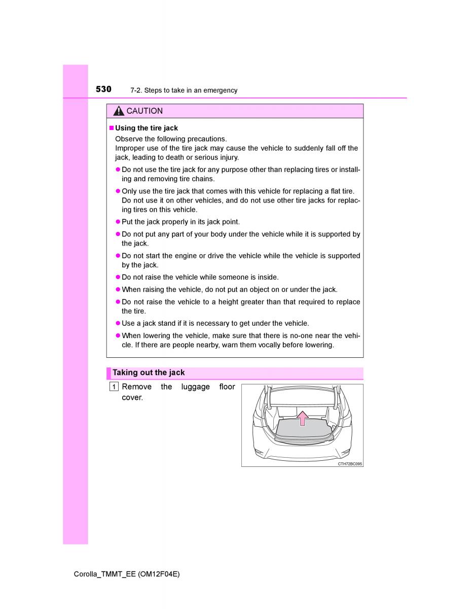 Toyota Corolla XI 11 E160 owners manual / page 530