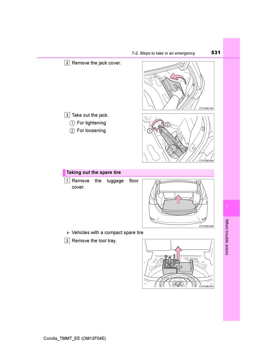 Toyota Corolla XI 11 E160 owners manual / page 531