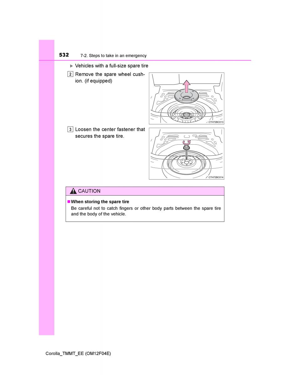 Toyota Corolla XI 11 E160 owners manual / page 532