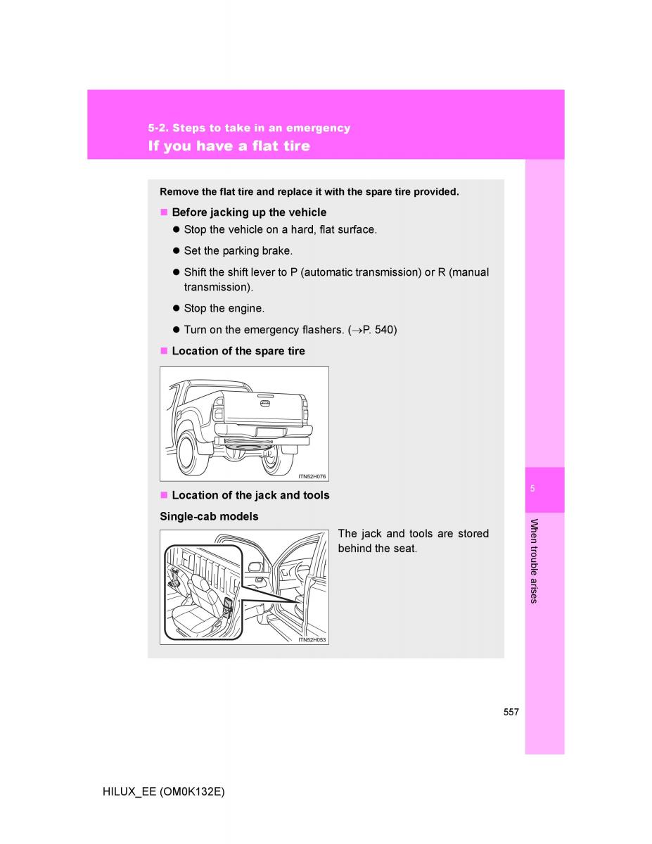 Toyota Hilux VII 7 owners manual / page 557