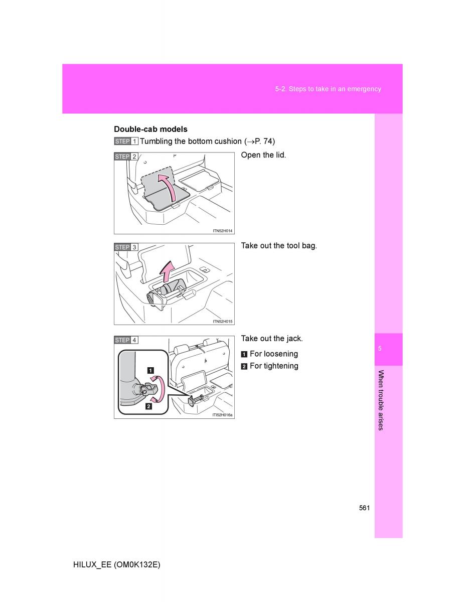 Toyota Hilux VII 7 owners manual / page 561