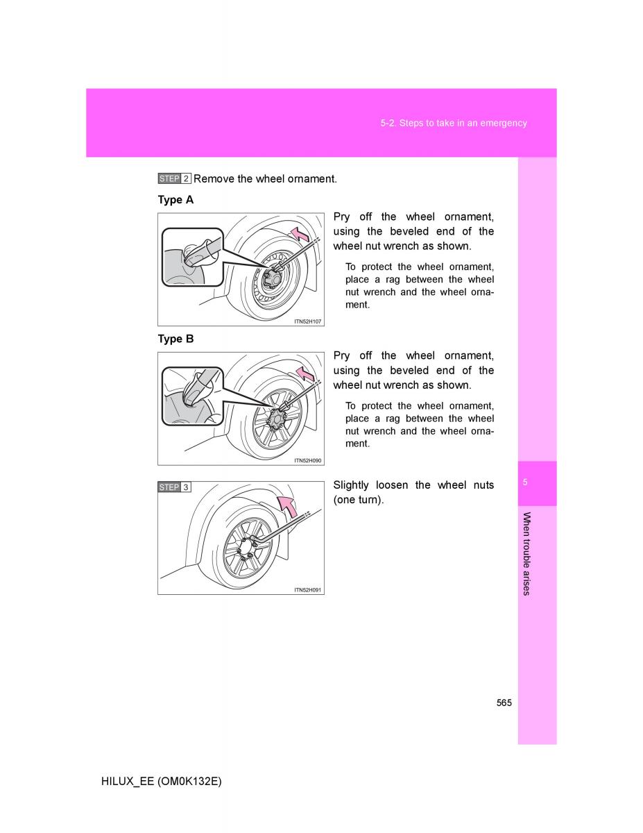 Toyota Hilux VII 7 owners manual / page 565