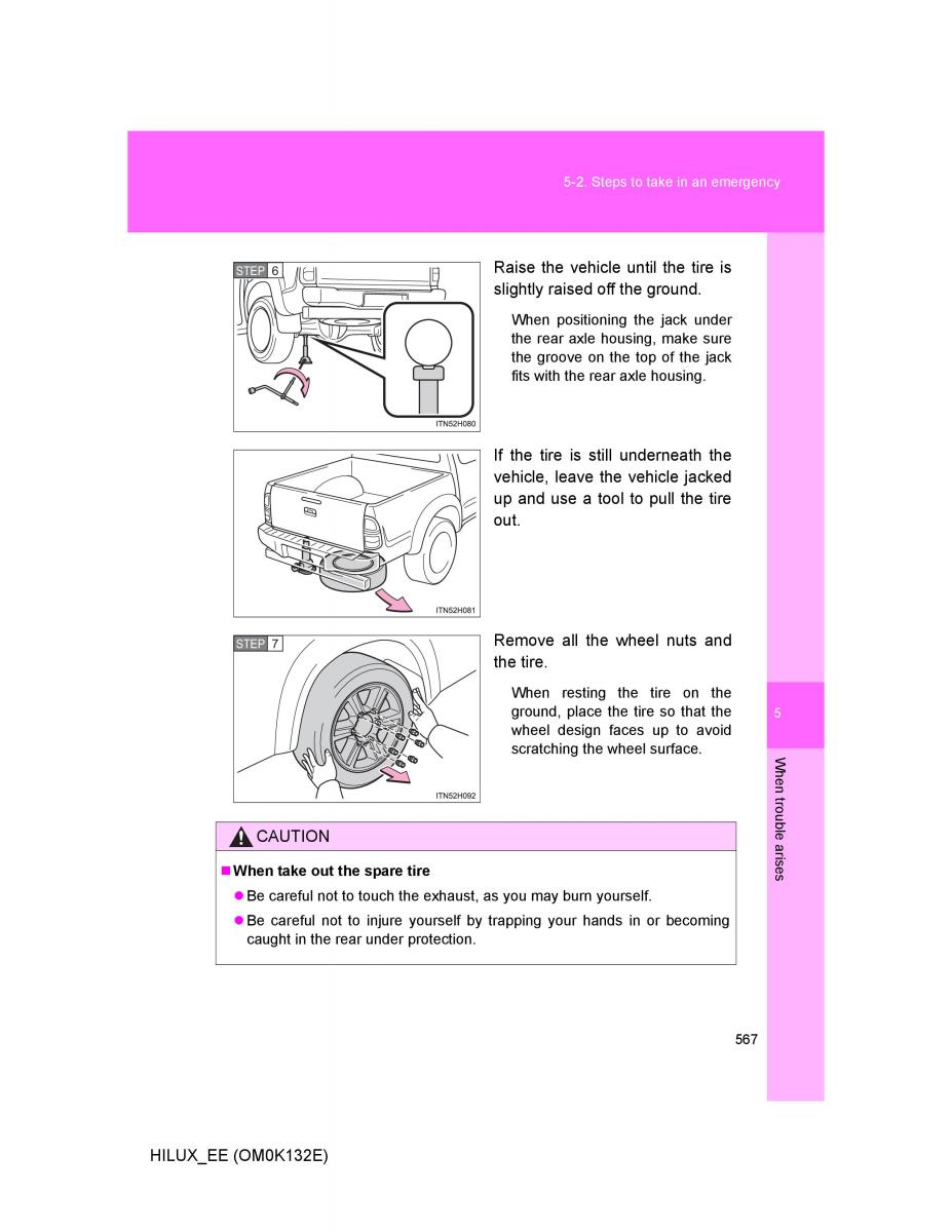 Toyota Hilux VII 7 owners manual / page 567