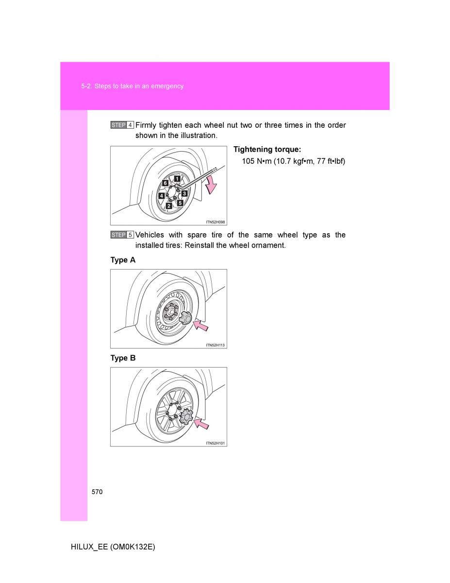 Toyota Hilux VII 7 owners manual / page 570