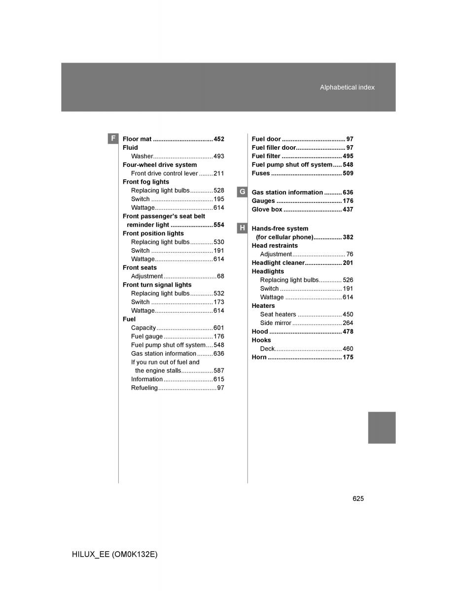 Toyota Hilux VII 7 owners manual / page 625