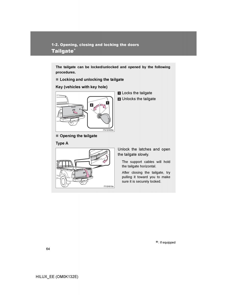 Toyota Hilux VII 7 owners manual / page 64