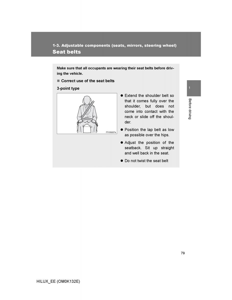 Toyota Hilux VII 7 owners manual / page 79