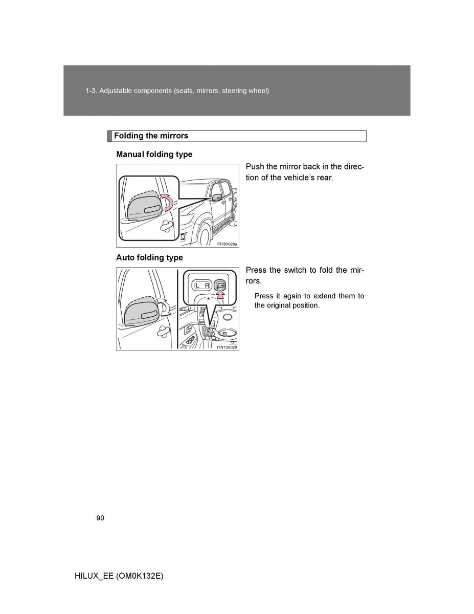 Toyota Hilux VII 7 owners manual / page 90