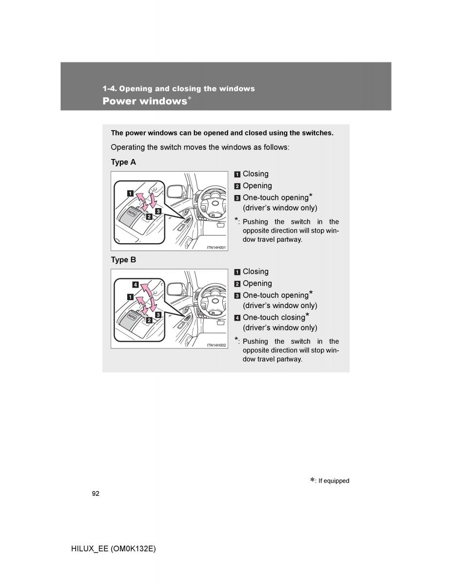 Toyota Hilux VII 7 owners manual / page 92