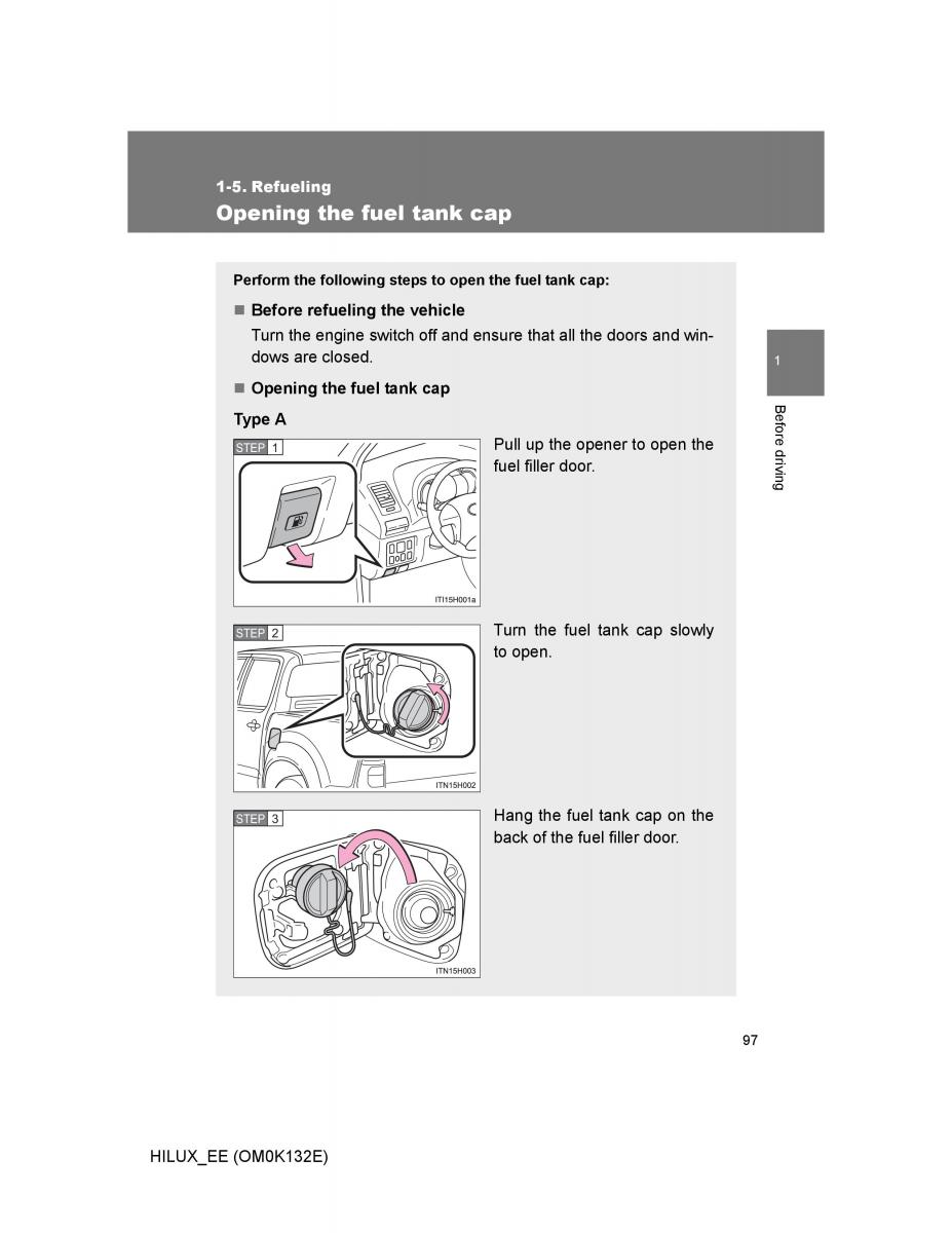 Toyota Hilux VII 7 owners manual / page 97