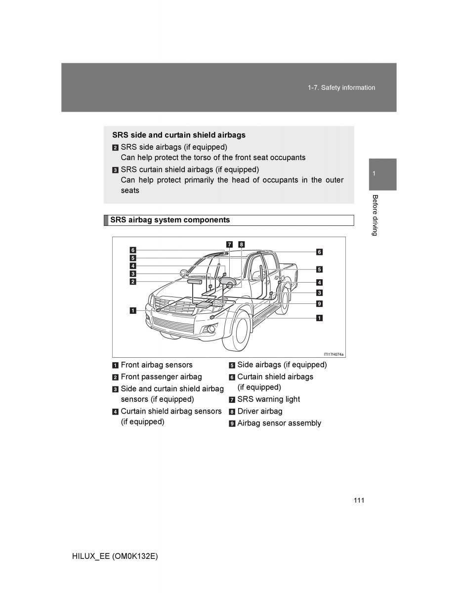 Toyota Hilux VII 7 owners manual / page 111