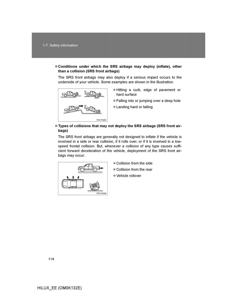 Toyota Hilux VII 7 owners manual / page 114