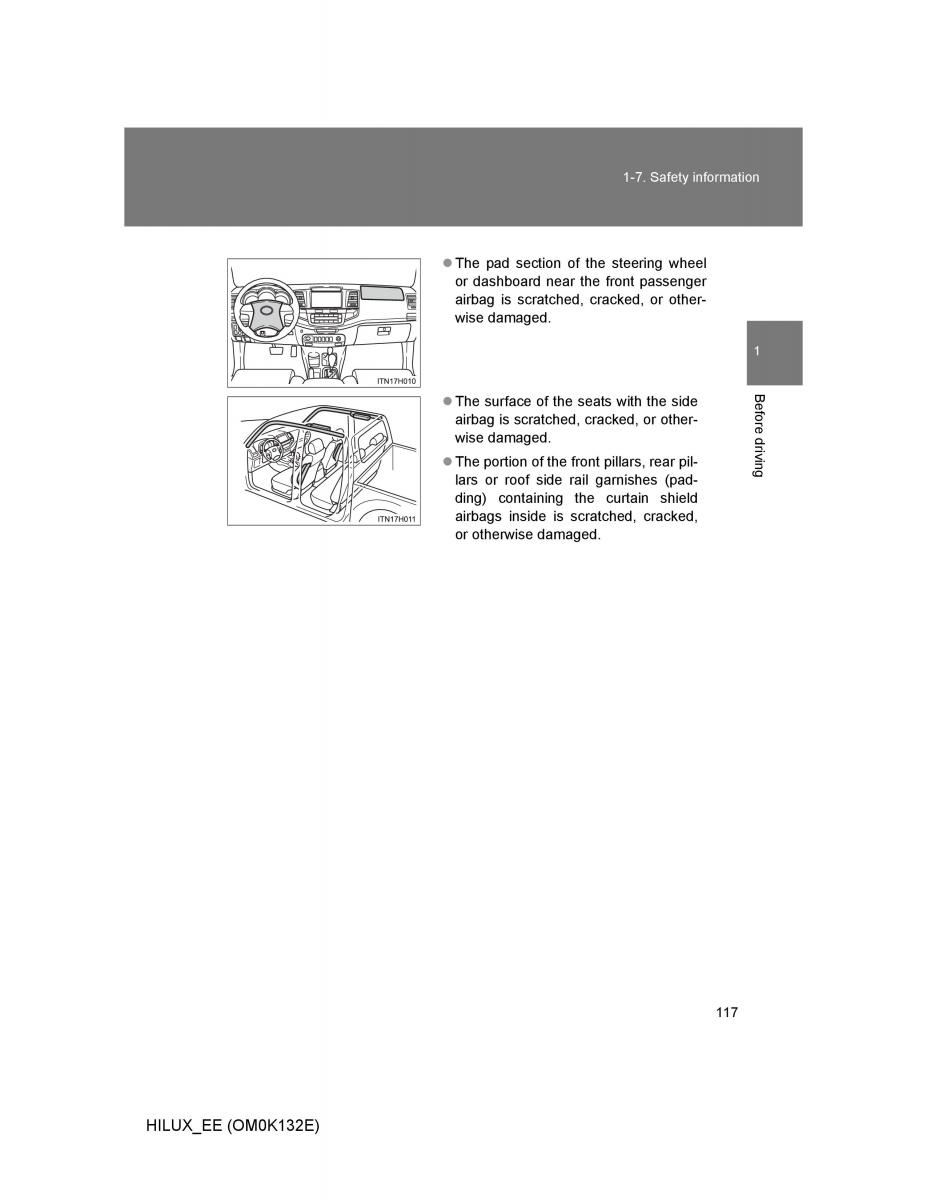 Toyota Hilux VII 7 owners manual / page 117