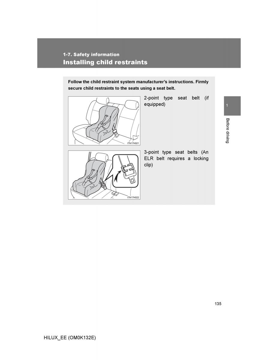 Toyota Hilux VII 7 owners manual / page 135