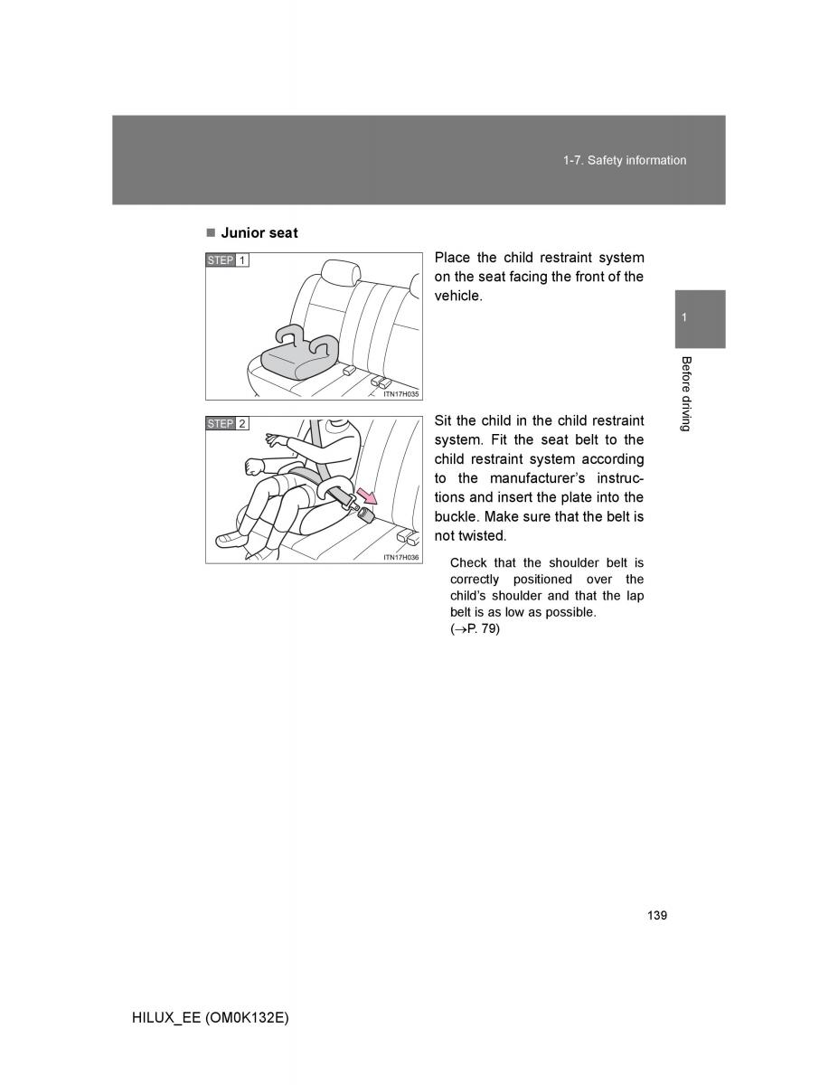 Toyota Hilux VII 7 owners manual / page 139