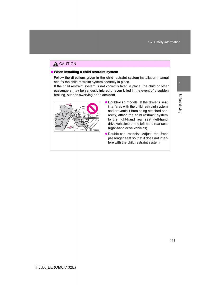 Toyota Hilux VII 7 owners manual / page 141