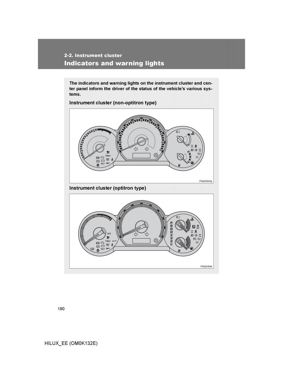 Toyota Hilux VII 7 owners manual / page 180