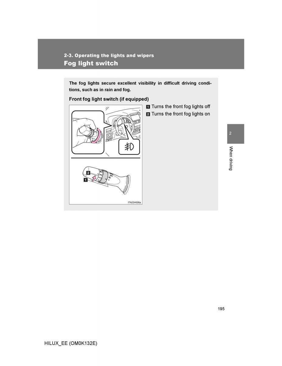 Toyota Hilux VII 7 owners manual / page 195