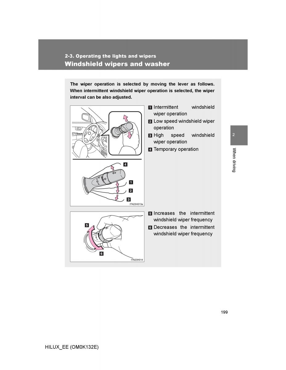 Toyota Hilux VII 7 owners manual / page 199