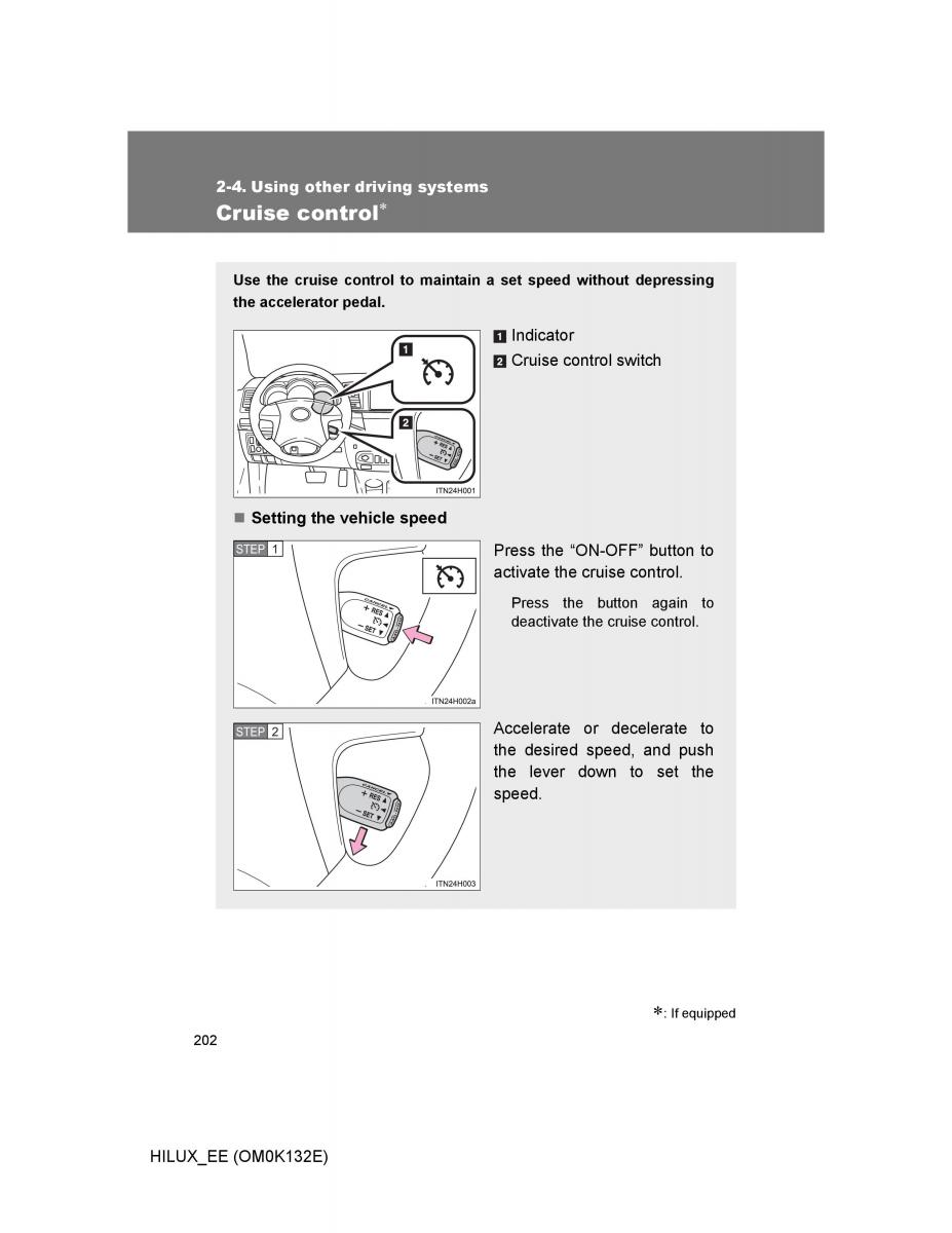 Toyota Hilux VII 7 owners manual / page 202