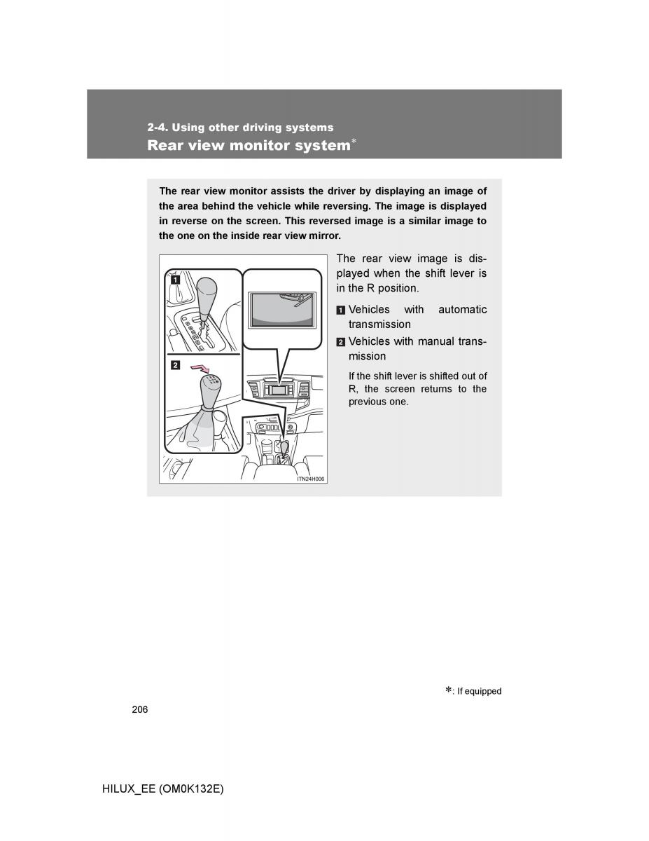 Toyota Hilux VII 7 owners manual / page 206