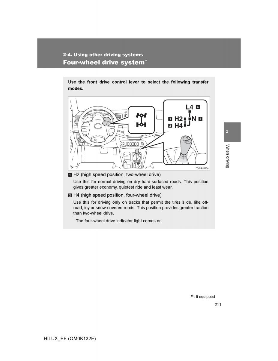 Toyota Hilux VII 7 owners manual / page 211