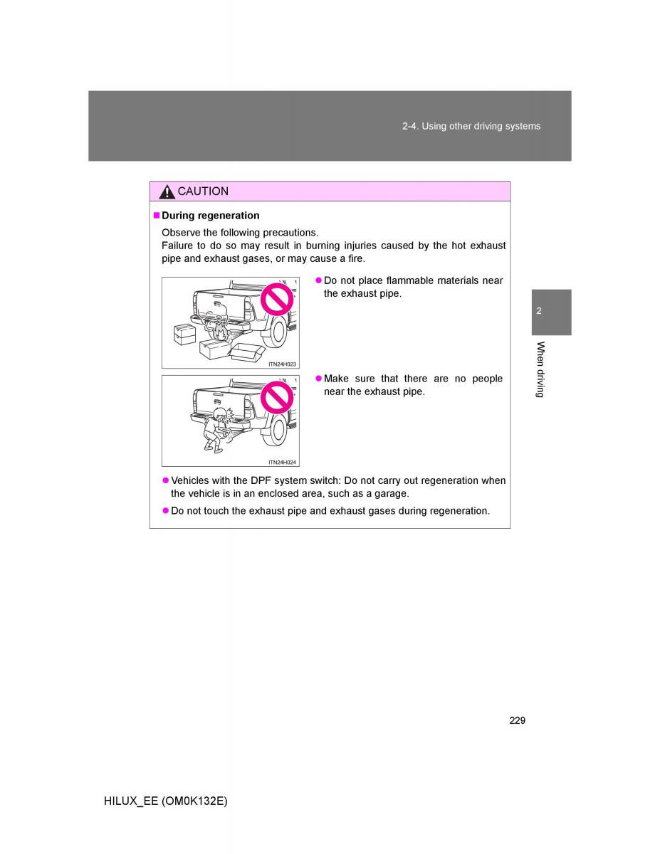 Toyota Hilux VII 7 owners manual / page 229