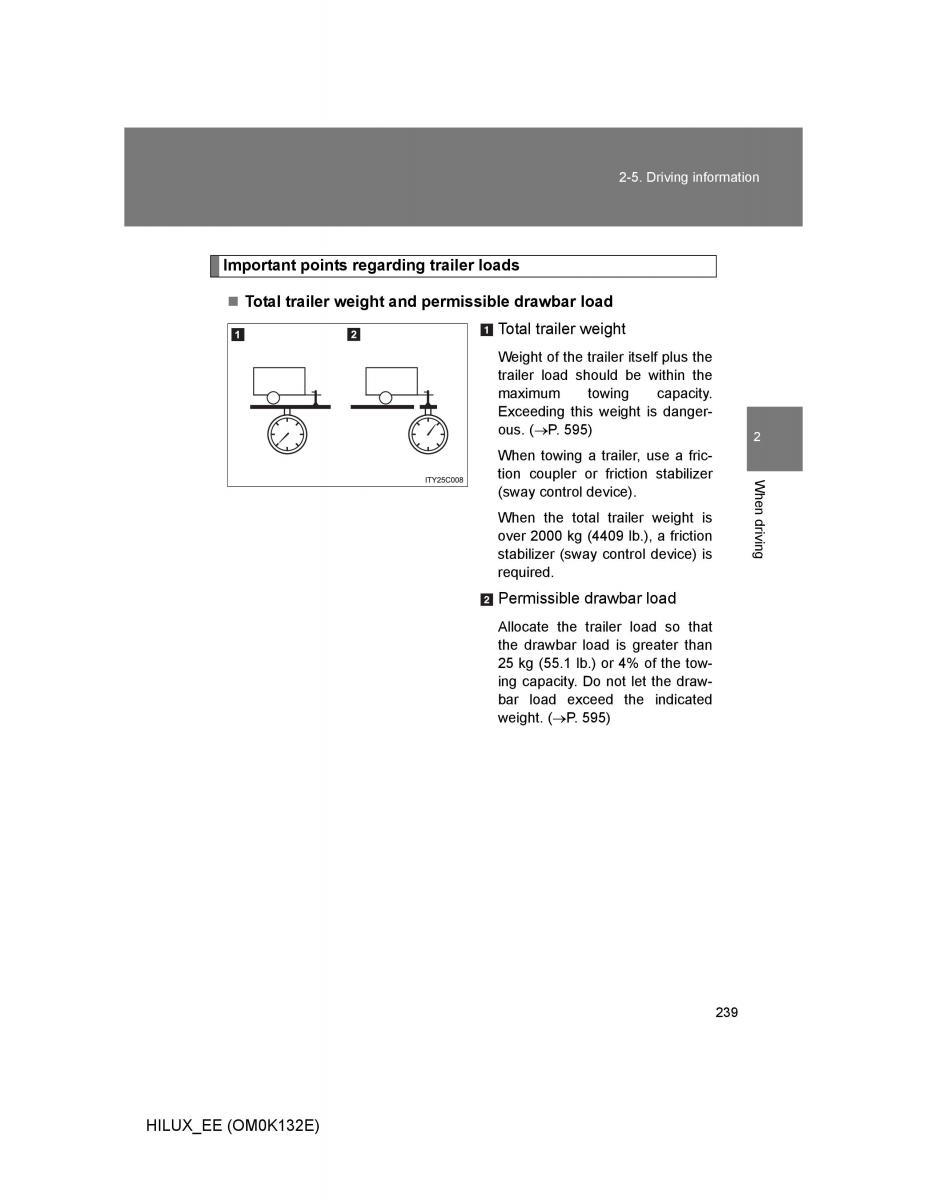 Toyota Hilux VII 7 owners manual / page 239