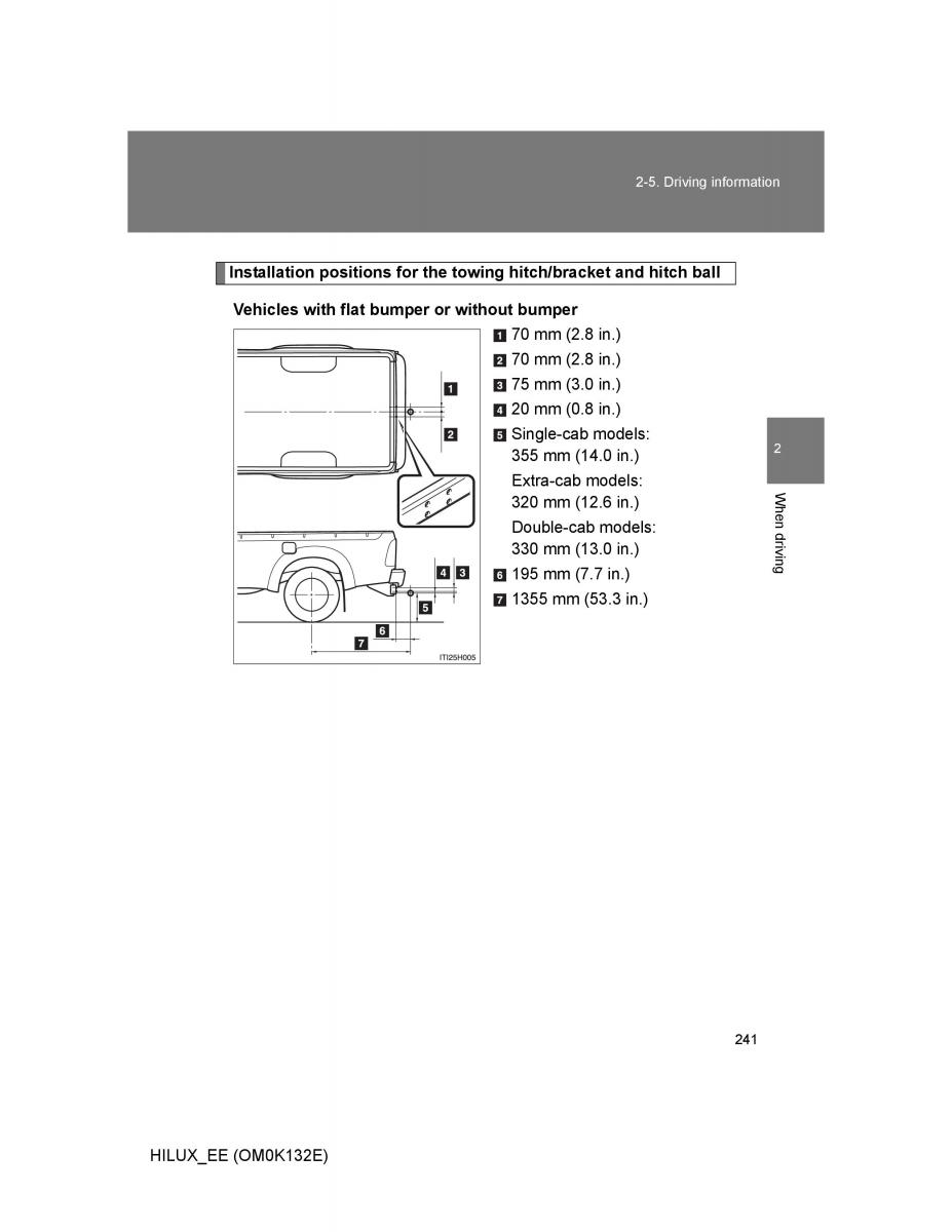 Toyota Hilux VII 7 owners manual / page 241