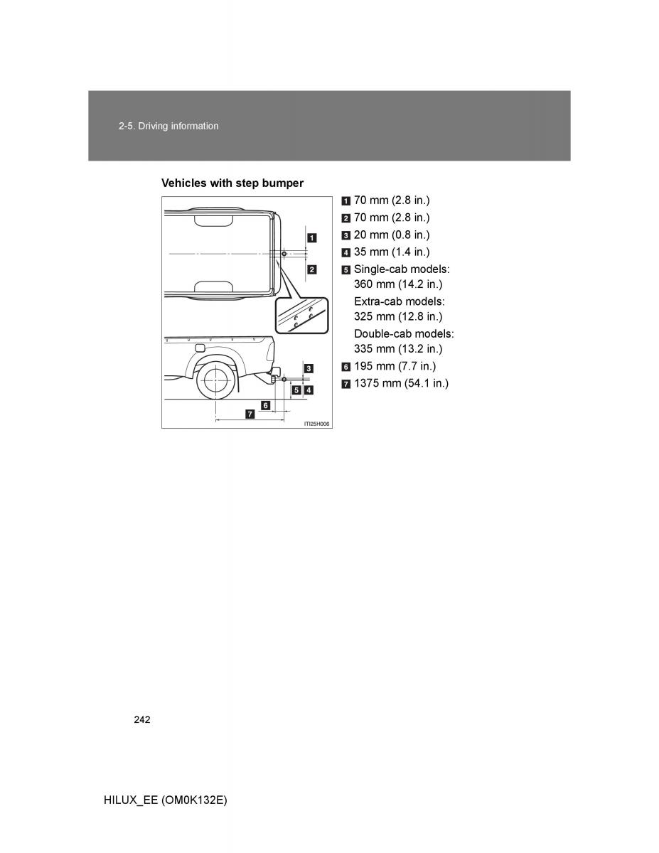 Toyota Hilux VII 7 owners manual / page 242