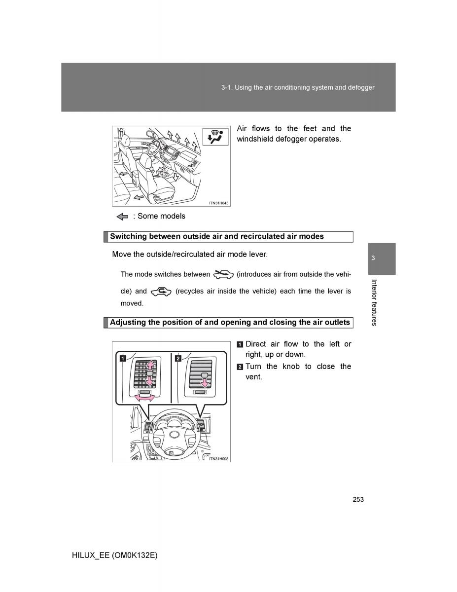 Toyota Hilux VII 7 owners manual / page 253