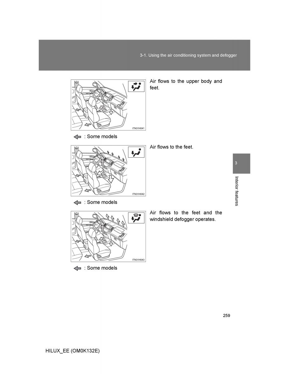 Toyota Hilux VII 7 owners manual / page 259