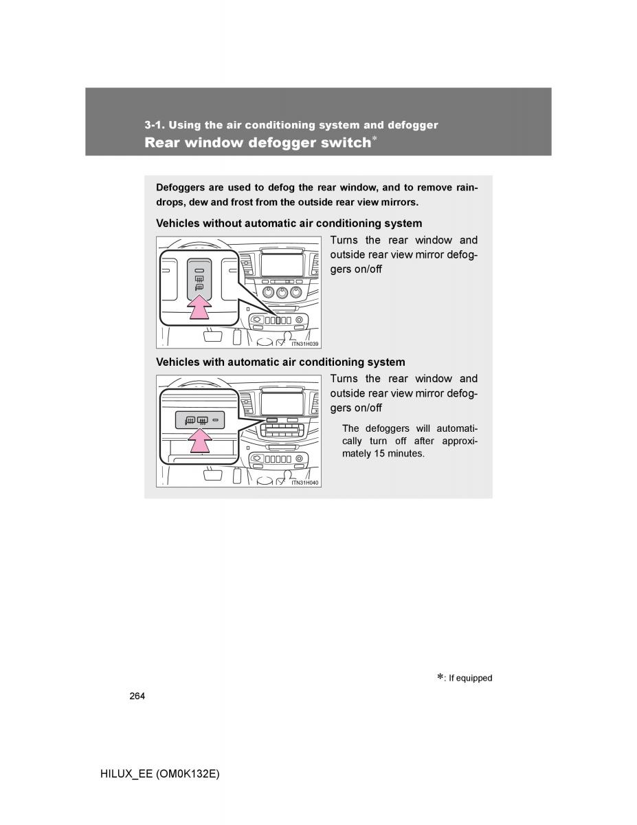 Toyota Hilux VII 7 owners manual / page 264