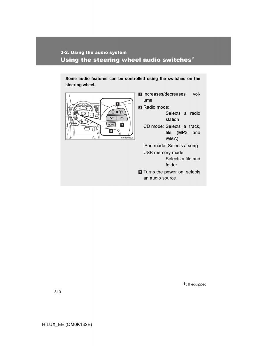 Toyota Hilux VII 7 owners manual / page 310