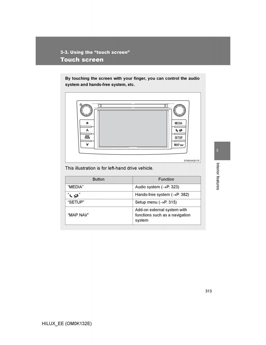 Toyota Hilux VII 7 owners manual / page 313