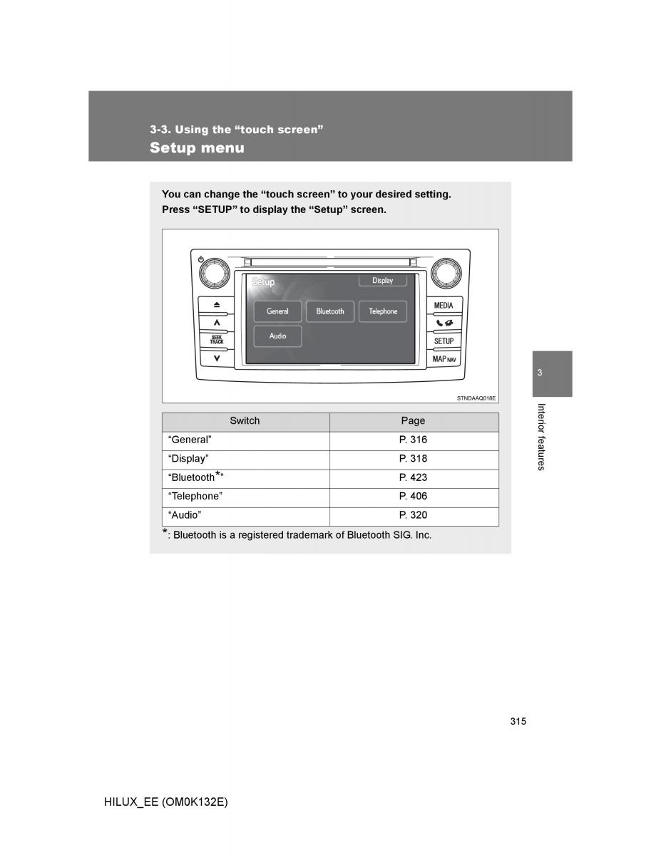 Toyota Hilux VII 7 owners manual / page 315