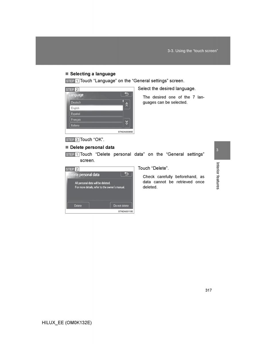 Toyota Hilux VII 7 owners manual / page 317