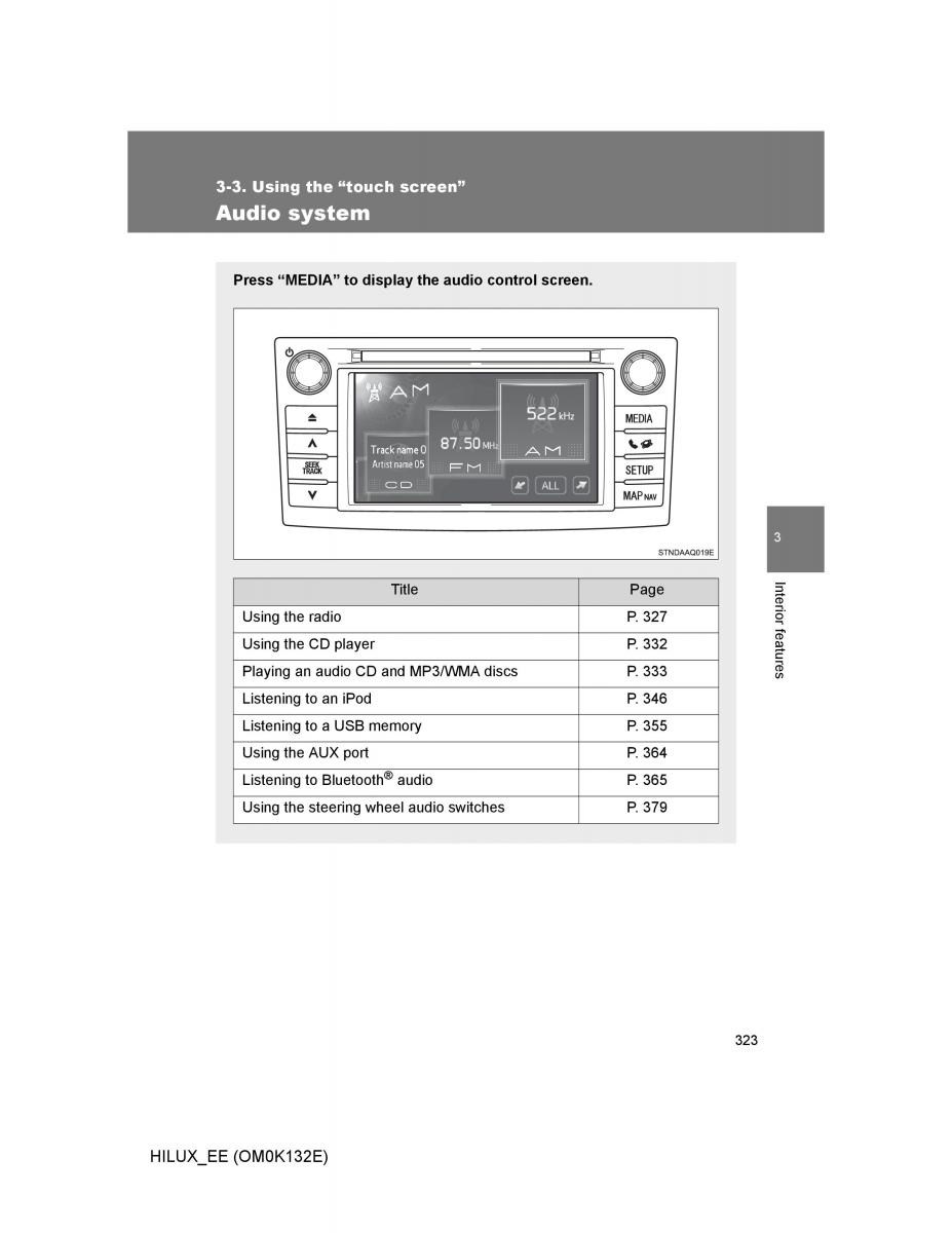 Toyota Hilux VII 7 owners manual / page 323