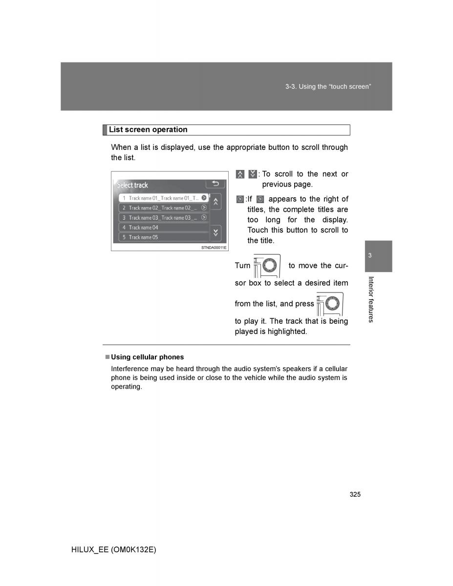 Toyota Hilux VII 7 owners manual / page 325