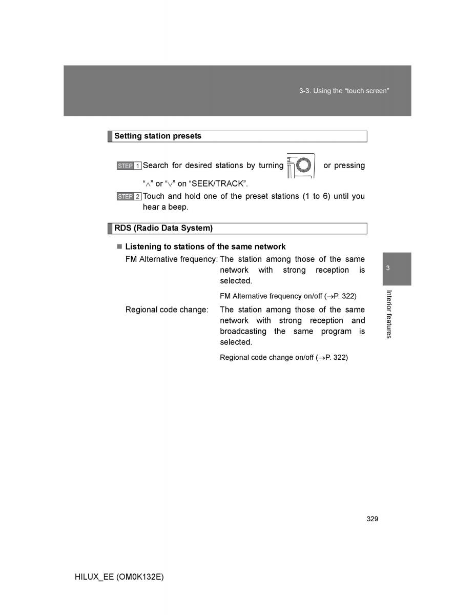 Toyota Hilux VII 7 owners manual / page 329